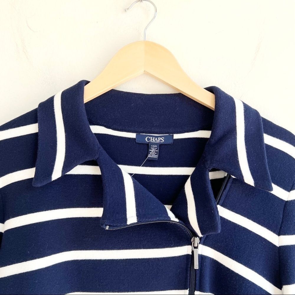 Chaps Striped Knit Soft Jacket - image 2